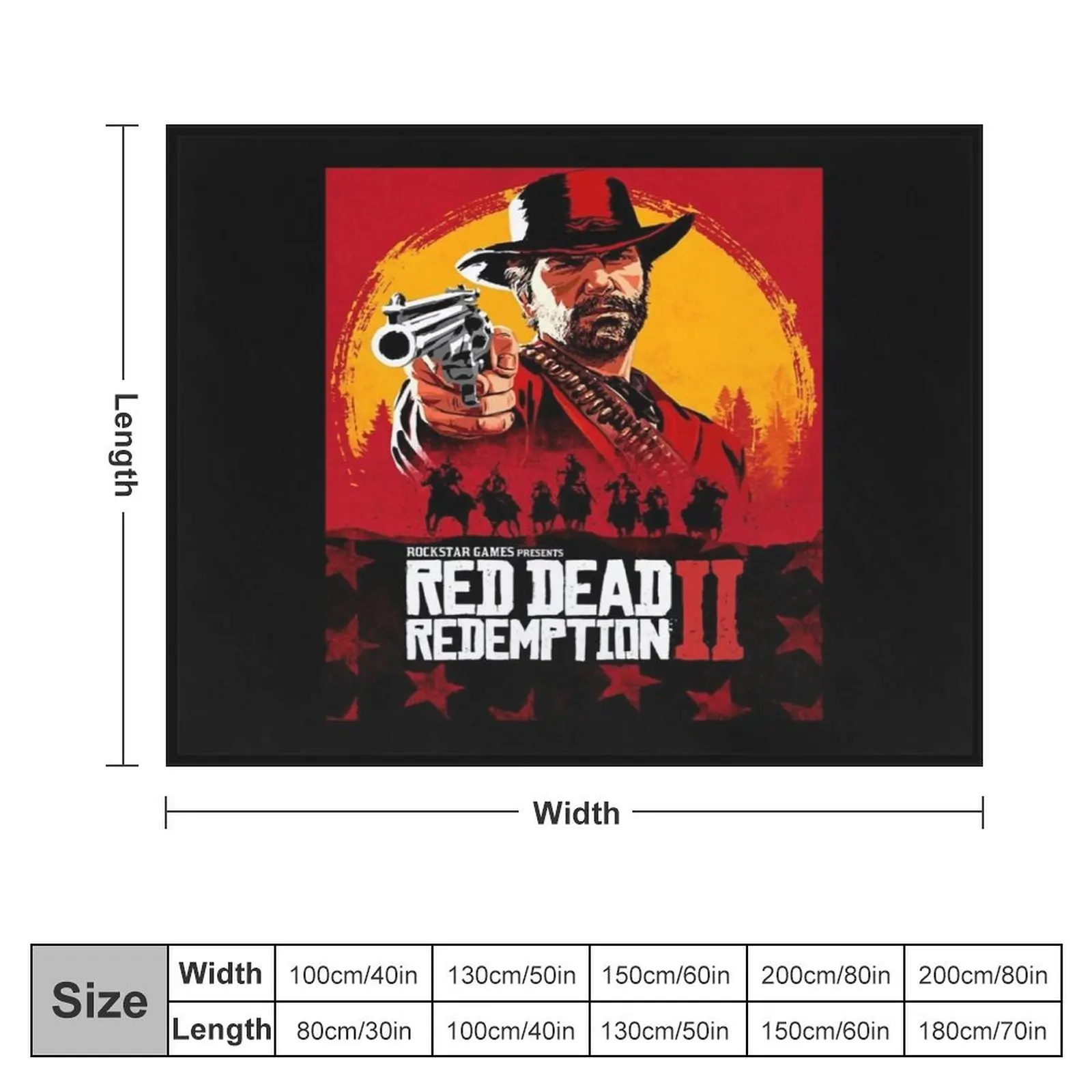 Red Dead Redemption II Rockstar Games Throw Blanket Plaid on the sofa Heavy Blankets