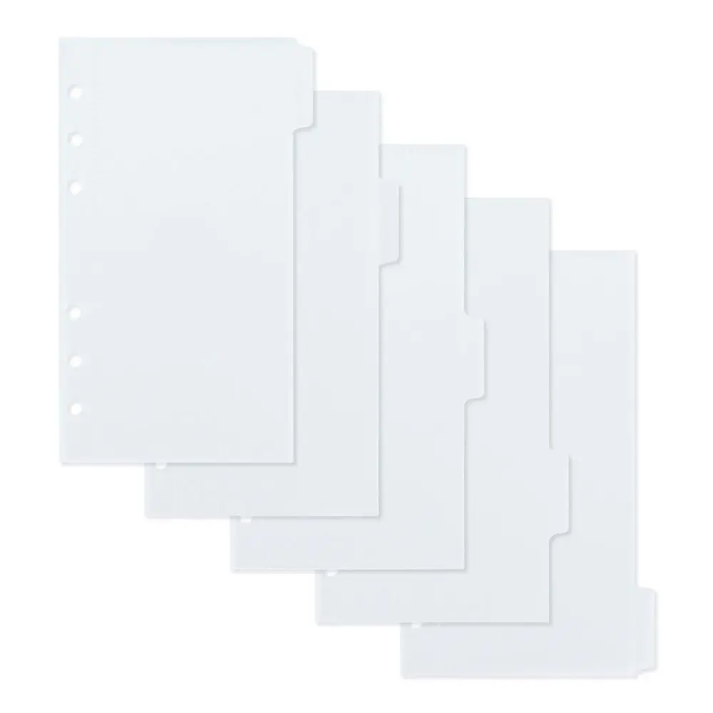 

5pcs A6/A7 Binder Folders Inner Page 6 Hole PP Idol Photo Card Holder Photo Album Colorful Loose Leaf Inside Paper Stationery