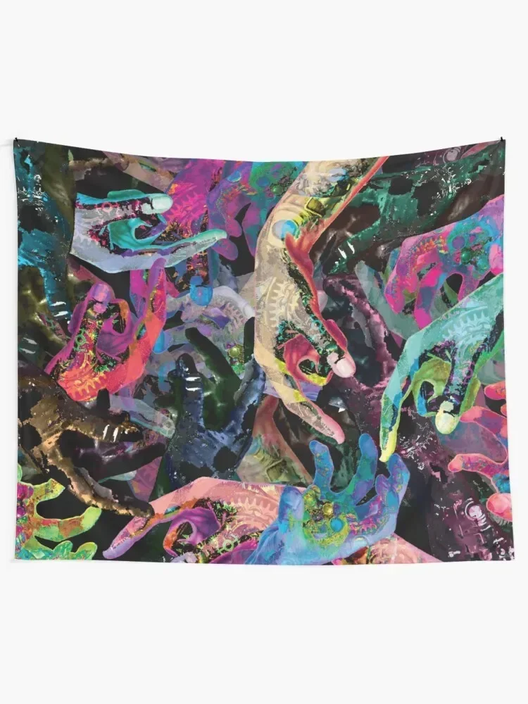 Many Hands Make It Trippy Tapestry Outdoor Decor Wall Coverings Bedroom Decor Tapestry