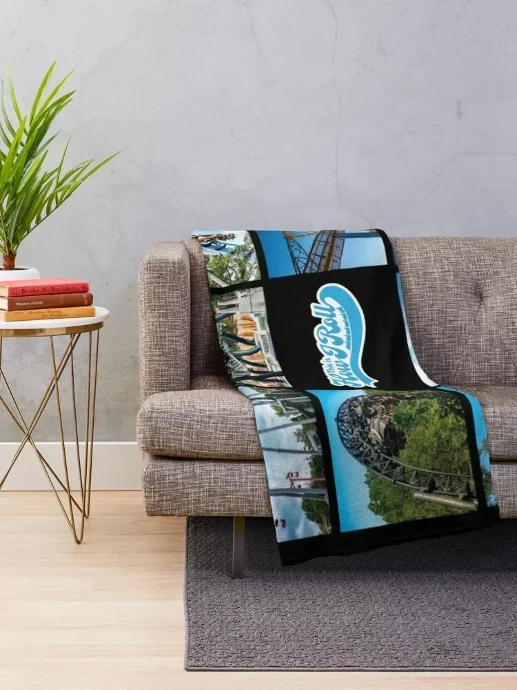 This is How I Roll Roller Coaster Collage Throw Blanket Moving Designers Cute Plaid Blankets