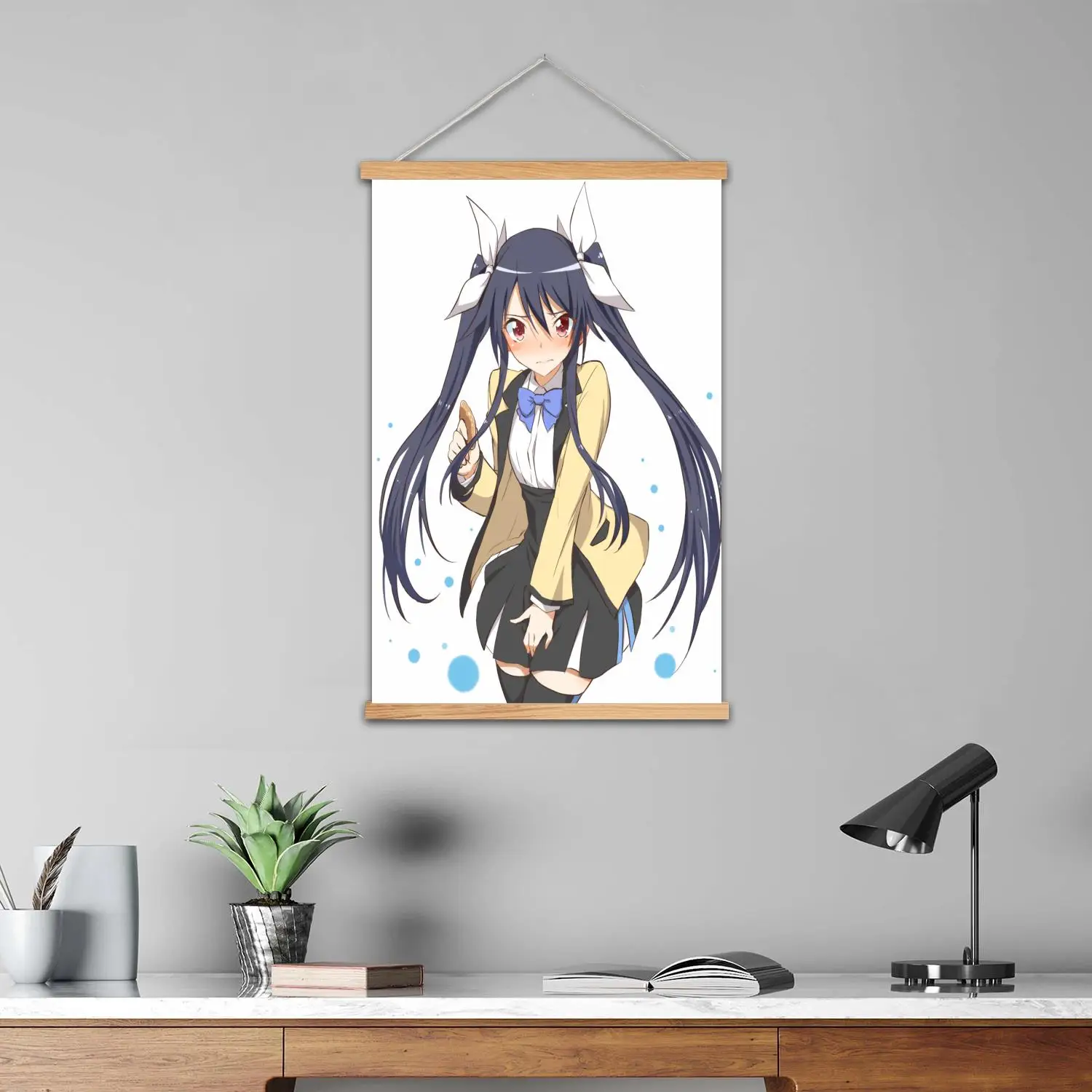 آيكا مانغا مؤطرة جدار اللوحة قماش ملصق فني وفن جدران، ديكور غرفة نوم الأسرة الحديثة، اللوحة الزخرفية