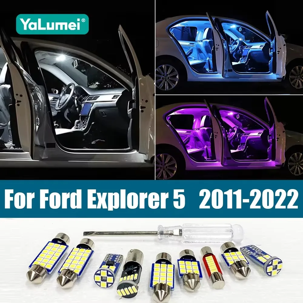 

Для Ford Explorer 5 2011-2022 (2012, 2013, 2014, 2016, 2017, 2018, 2020, 2021) — Комплект из 5 светодиодных ламп для салона и багажника, аксессуары