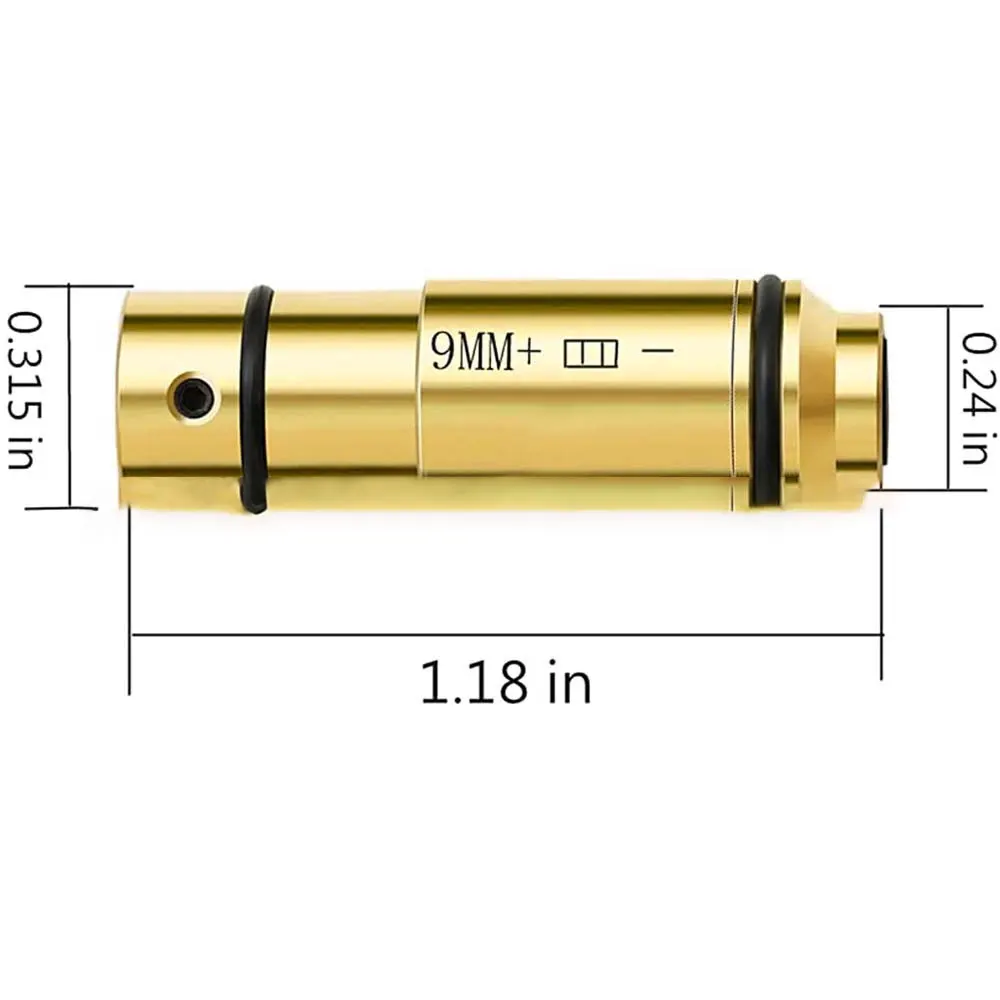 9MM Laser Training Bullet 9x19mm .40s&w Hunting Shooting Red Dot Laser for Dry Fire Training Practice Bore Sight Without battery