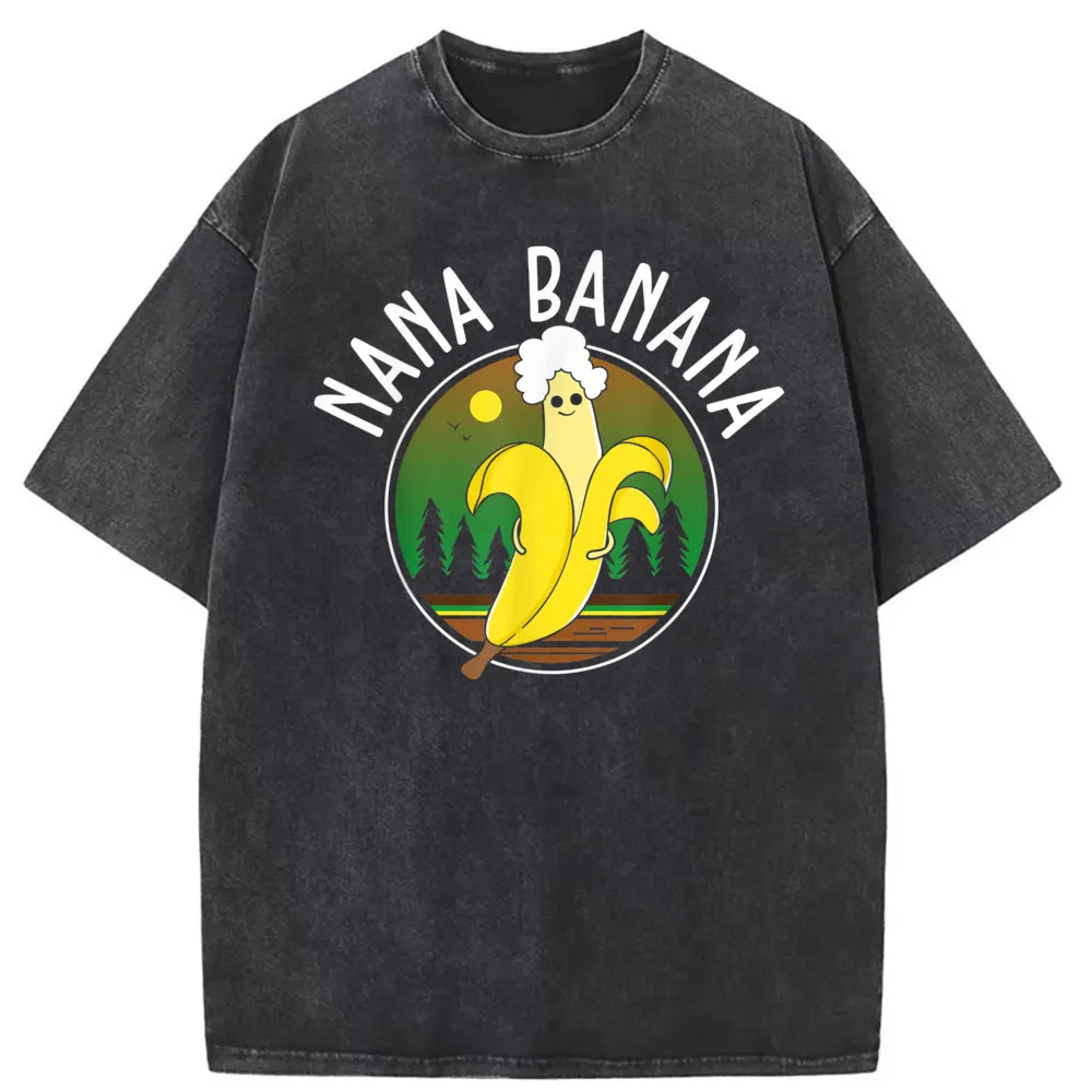 Nana Banana Graphic Printed Funny Gift T-shirts Men Long Sleeve Cosie Sportswears Tee Shirts Fashion Summer Retro Sweatshirts