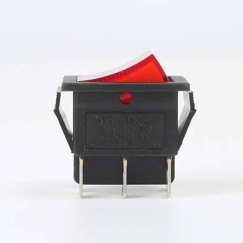 5PC KCD6Two-Speed with Light Ship-Form Button Switch Household Appliances Four-Leg Switch Waterproof Small Power Supply Rocker S
