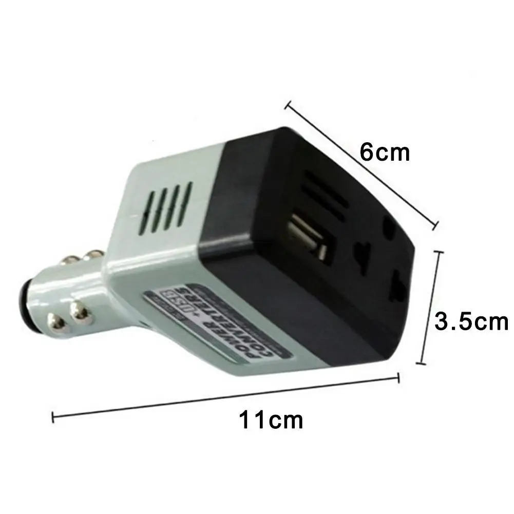 ABS 자동차 전원 인버터 어댑터, USB 인터페이스, 범용 전원 변압기, 내구성 빠른 시동 컨버터, 12V, 24V ~ 220V, 1PC, 신제품