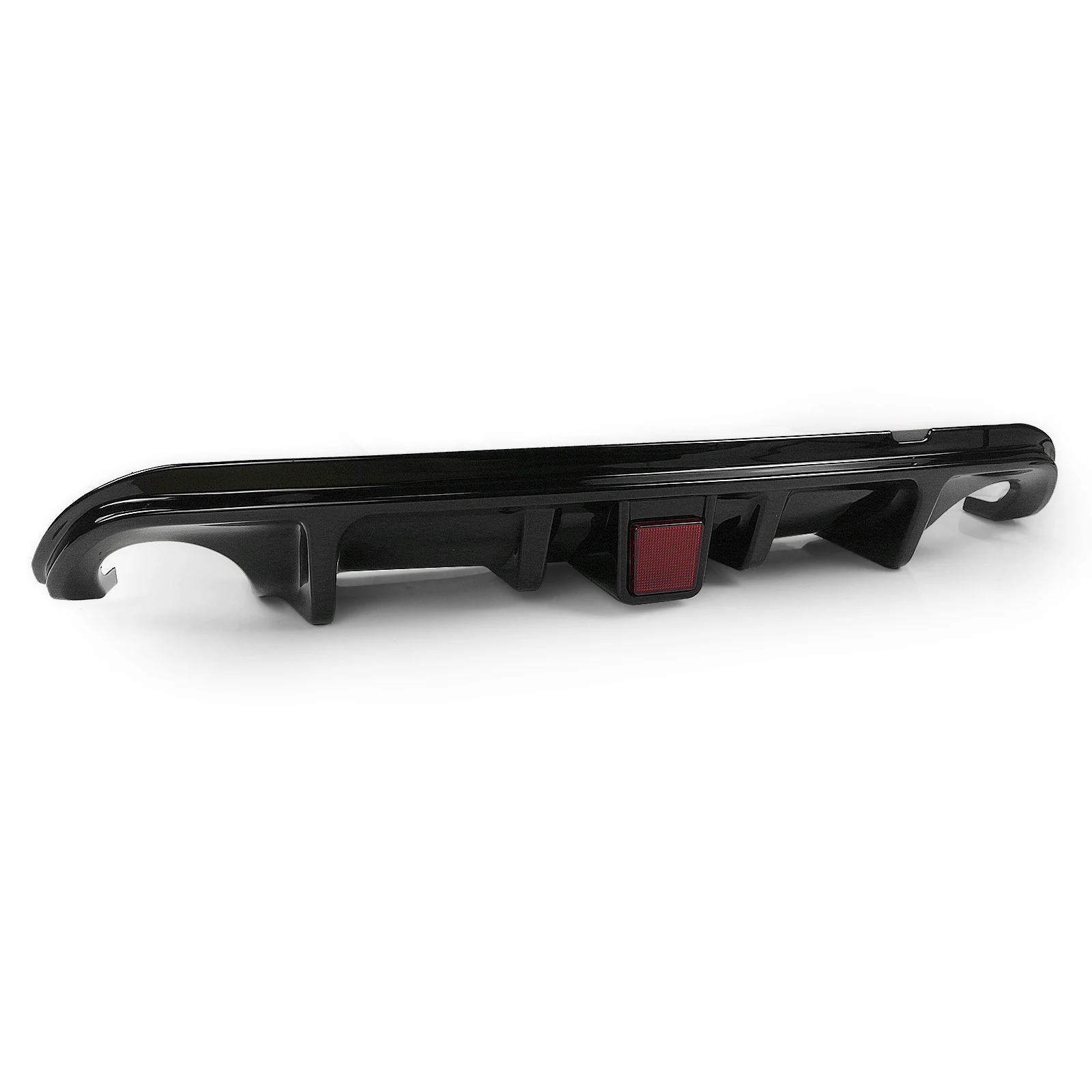 Rear Diffuser Bumper Lip For Infiniti Q50 2014 2015 2016 2017 Carbon Fiber Look/Gloss Black Boot Spoiler Kit With LED Brake Lamp