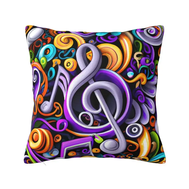 Nordic Style Colorful Music Musical Notes Cushion Covers 40x40cm Soft Throw Pillow Case for Sofa Square Pillowcase Decoration