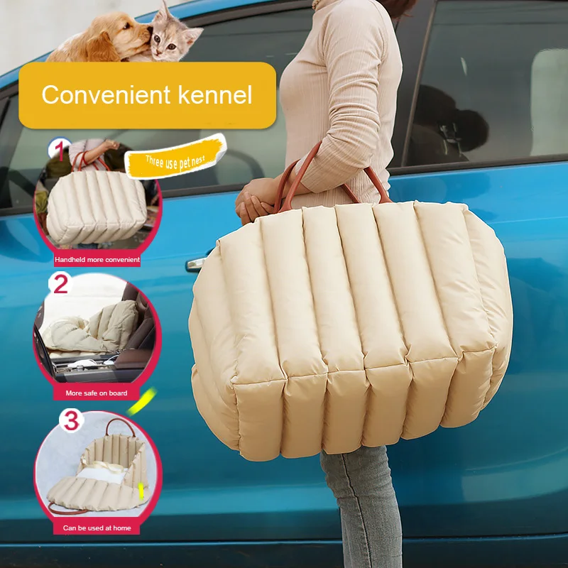 Portable Pet Dog Car Seat Nonslip Carriers Safe Car Box Booster Kennel Bag for Small Dog Cat Travel Carrier Backpack Stuff Items