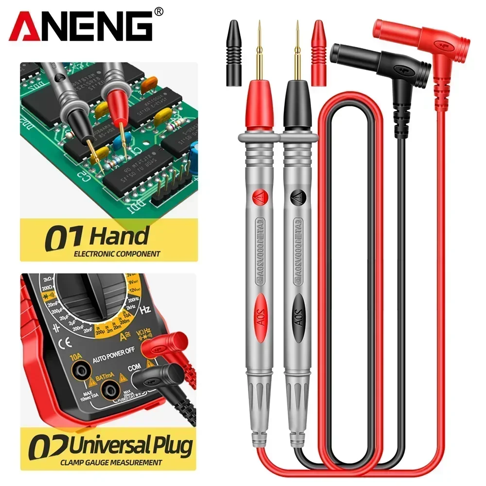 

PT1031 Digital Multimeter Test Lead 20A gold-plated special tip 1000V Slicon Rubber Wire Retardant Gilded Sharp Needle Probe