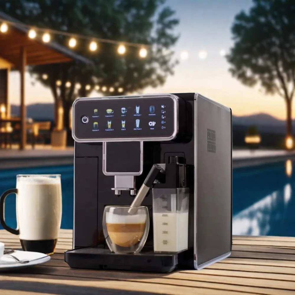 Smart Fully Automatic Espresso Coffee Maker Cappuccino coffee machine with Grinder and Milk Tank for Home Hotel Use