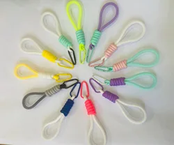 Lanyard Fluorescent Keychains Key Chain Rings Phone Strap Mesh Landyard Bags Braided Strips Keycord Hanging Trousers Accessories