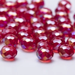 4 6 8MM Czech Flat Round Glass Faceted Bead For Bracelet Jewelry Making DIY Accessories Spacer Charm Loose Crystal Wheel Beads