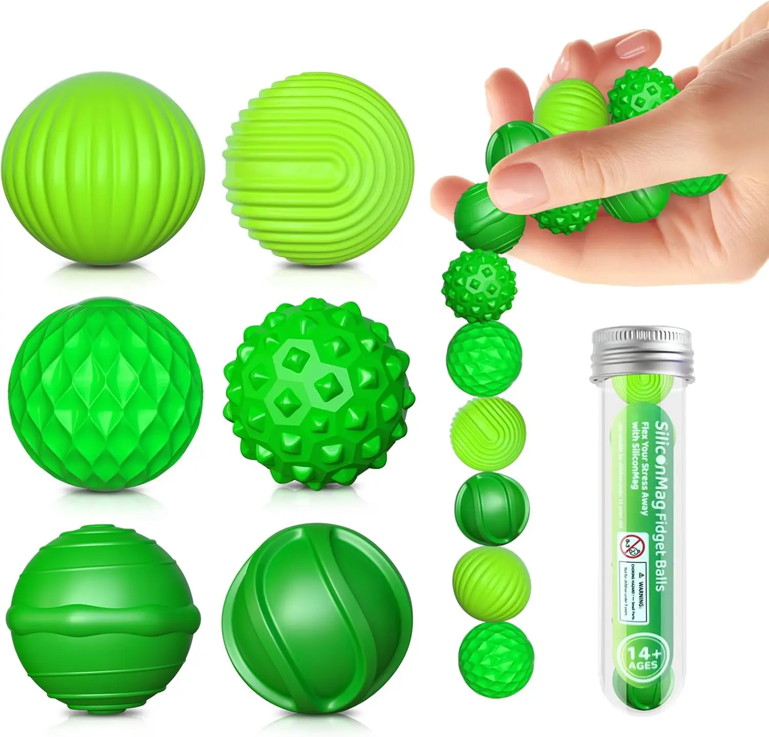 

Набор из 6 силиконовых магнитных шариков для снятия стресса, сенсорные игрушки-антистресс для взрослых с аутизмом и СДВГ