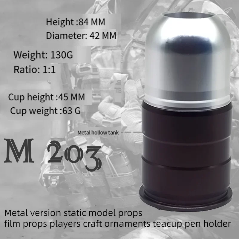 1pc M203 Metal Version Static Model Toy Teacup Pen Holder Decoration Storage Jars Ornaments