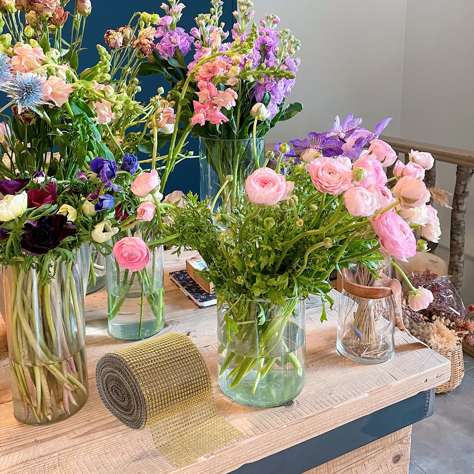 

1 Roll Roll Rhinestones For Diy Crafts Decorative Wedding Home Decor Bling Ribbon Wrap Rhinestone Strips