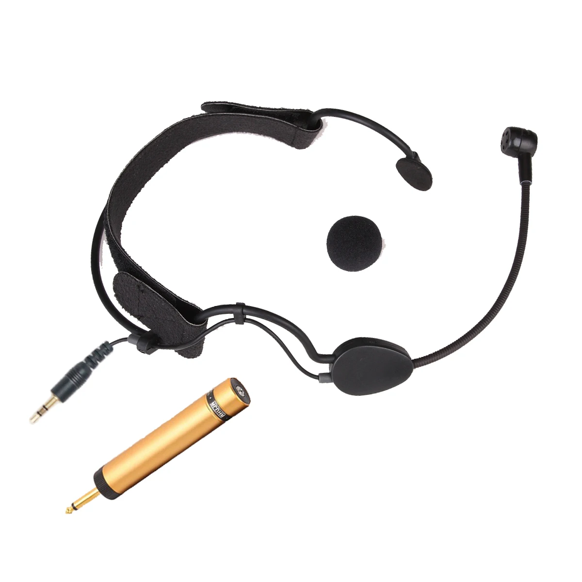 

Pro Big Headset Headworn Microphone Condenser Mic 3.5mm TRS Jack Stereo 1/8" AA Battery Adapter to 6.5mm Plug For Mixer