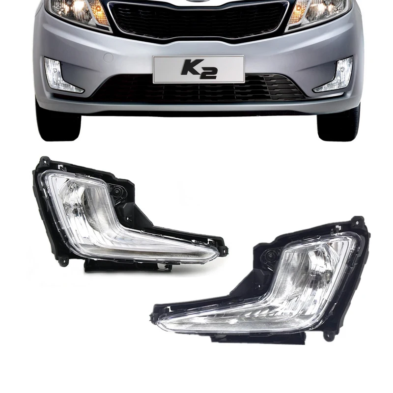 

Car Front Bumper Amber Fog Light DRL Daytime Running Light Driving Lamp Foglight Foglamp for Kia Rio K2 2011-2014 2012 2013