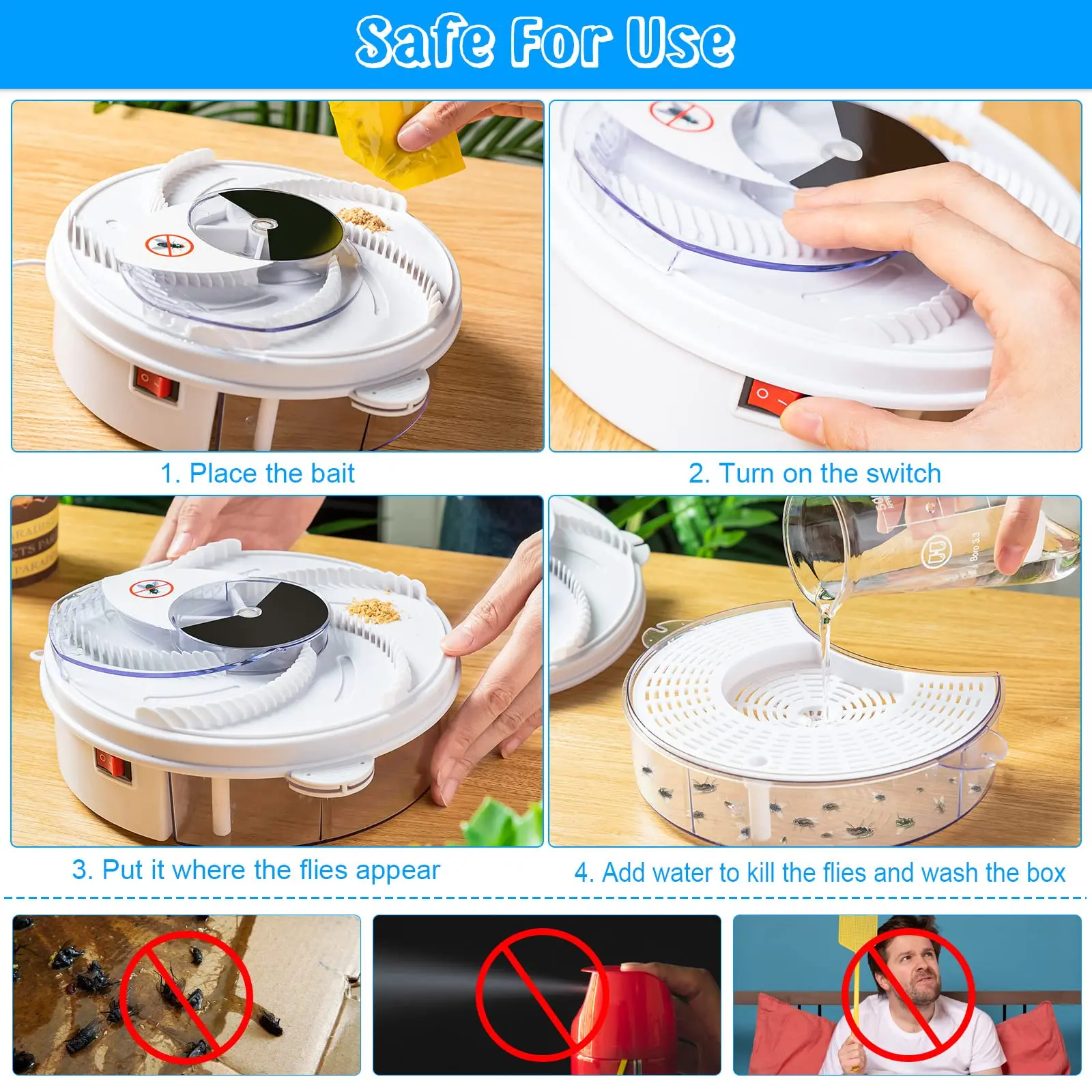 USB Electric Fly Trap Fly Catcher Pest Device Gnat Flying Insect Trap Automatic Indoor Pest Traps Silent Operation Safe Design