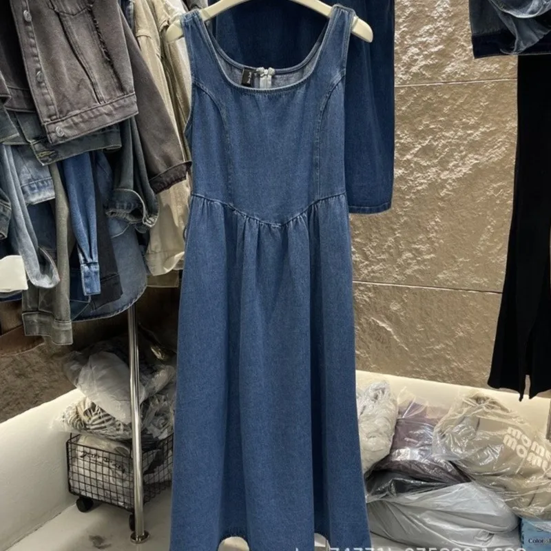 

New denim camisole dress for women loose sleeveless dress