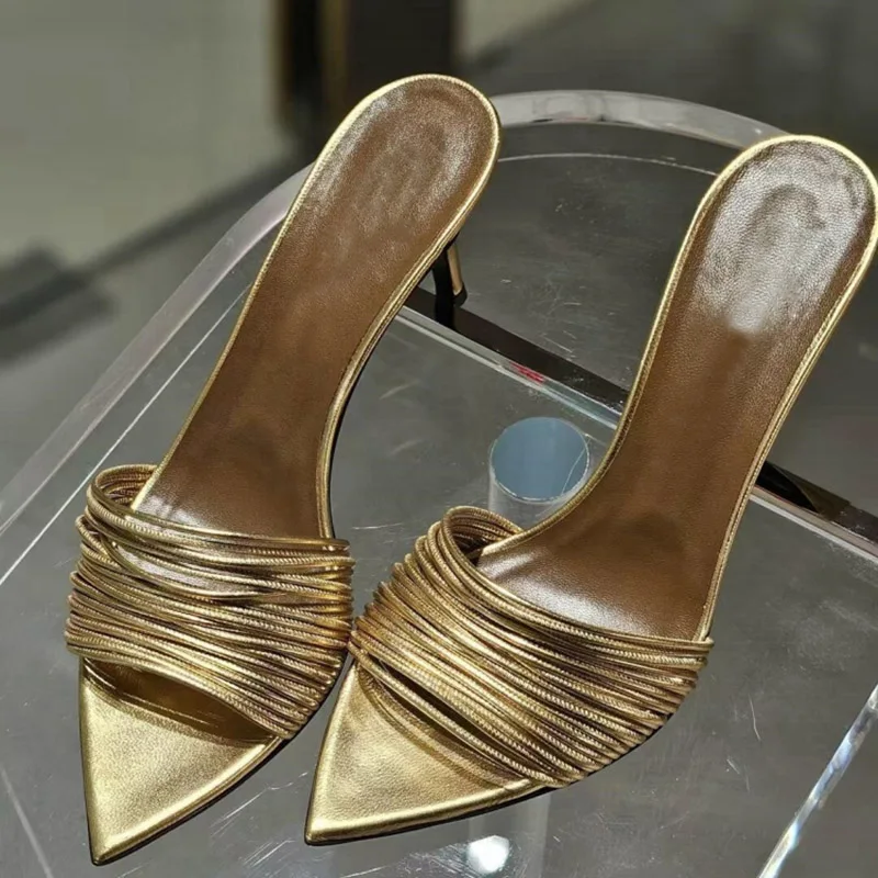 جديد خنجر صندل كعب عالٍ النساء أشار تو النعال فستان مثير أحذية النساء Sandalias الإناث sandalias de las mujeres #1