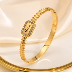Free Cusomized Initial Bracelet Women Bangle, Personalized Name Zirconia Bracelet, Stainless Steel Love Friendship Jewelry