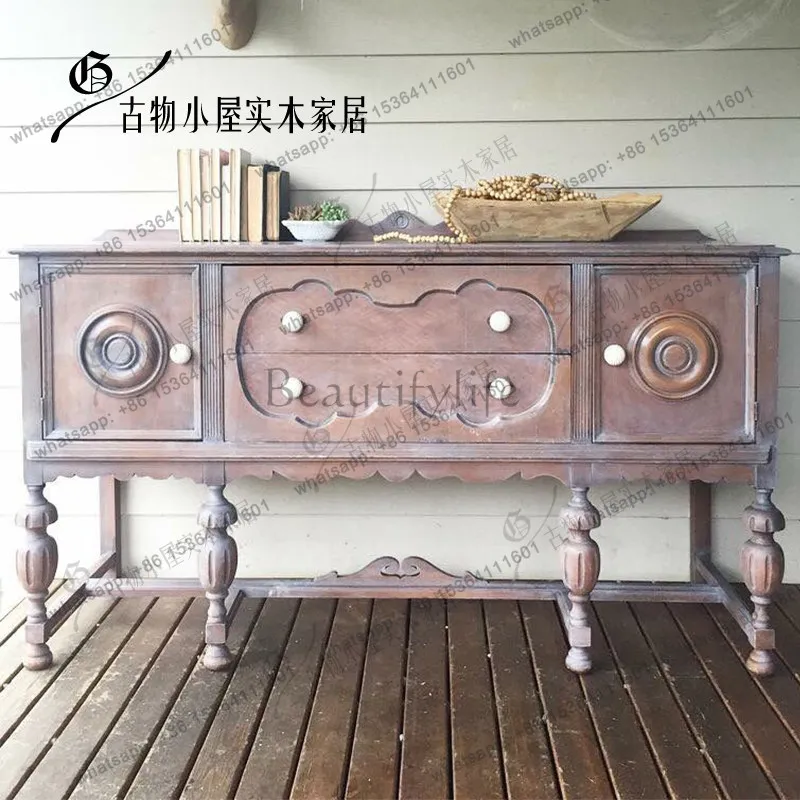 Chinese-style living room locker entry-level entrance cabinet light luxury white solid wood can be customized