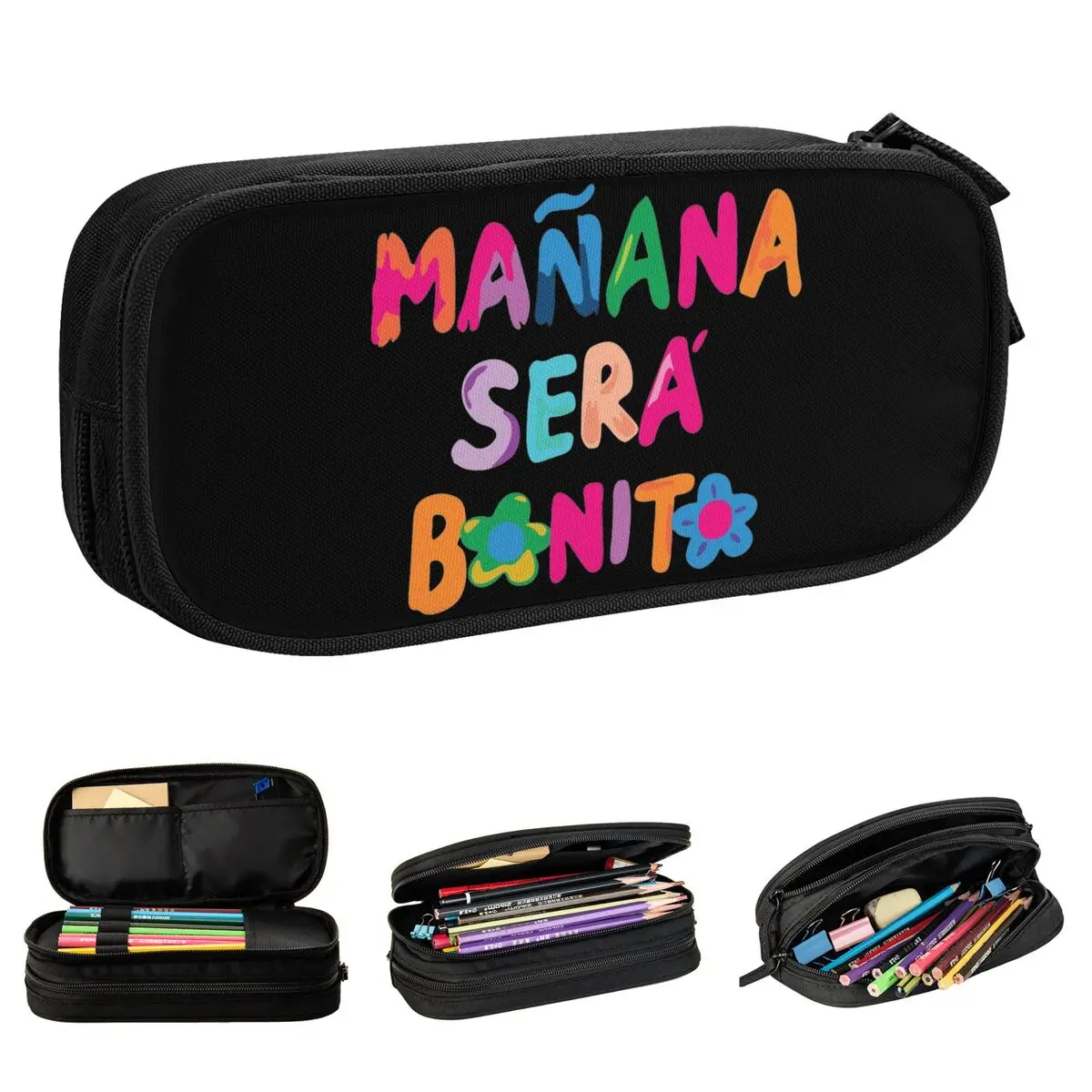 MANANA Karol G Bichota Music Pencil Case Creative Pen Holder Bags Kids Big Capacity School Supplies Zipper Pencil Pouch