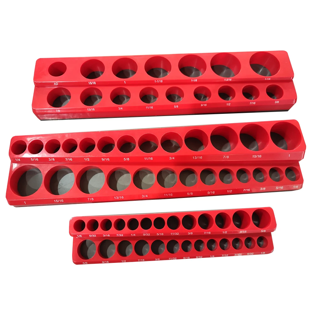 

Storage Racks Socket Holder Metric/SAE Plastic Alloy Steel Socket Holder 1/4\" 3/8\" 1/2\" Magnetic Socket Organizer