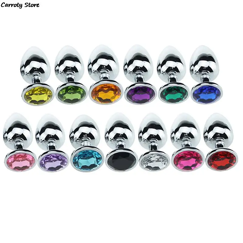 Sex Toys Products For Men Couples Small Size Metal Crystal Anal Plug Stainless Steel Booty Beads Jewelled Anal Butt Plug