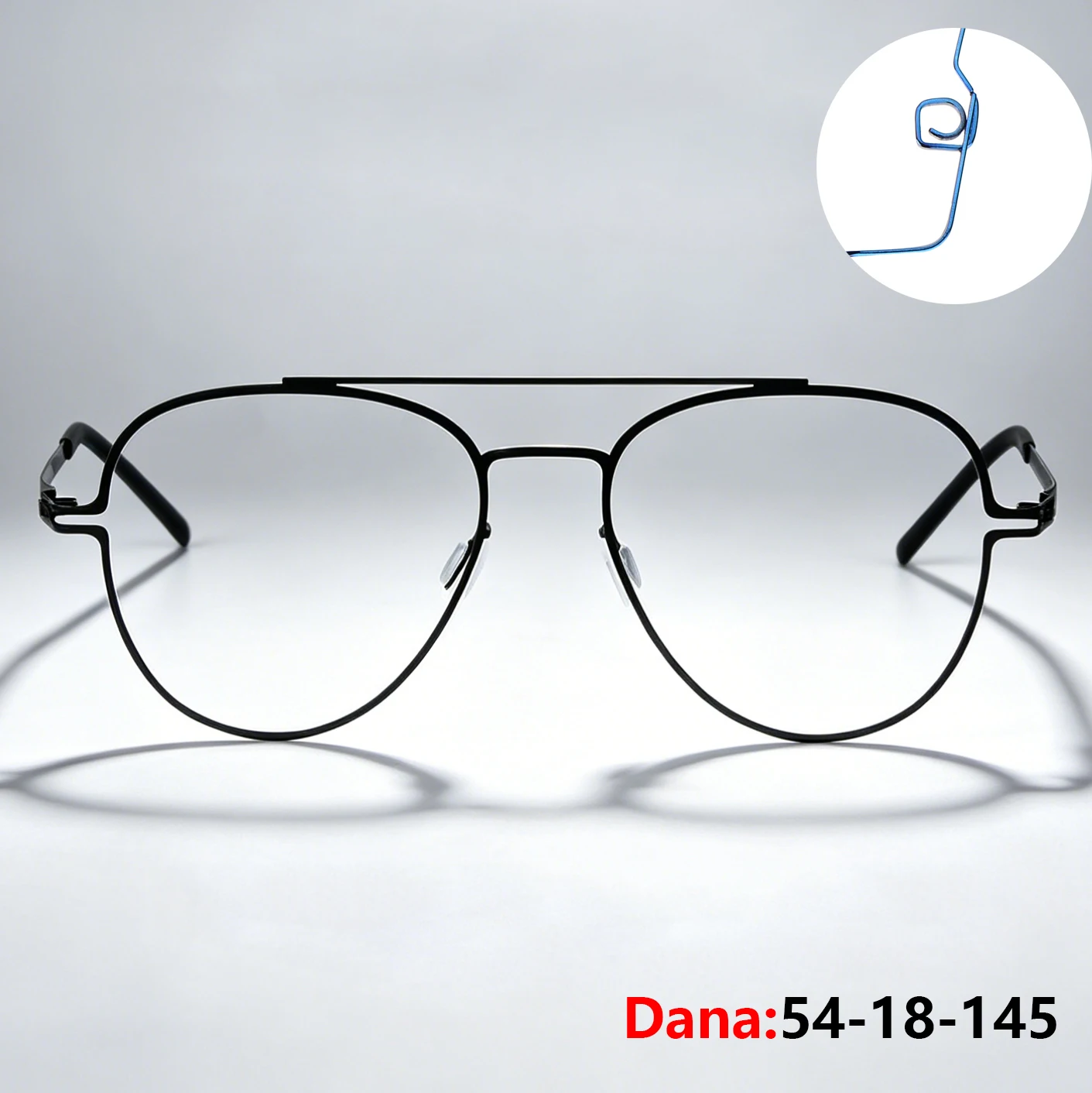 

Germany Brand Design Men Pilot Glasses Frame DANA Fashion Ultralight Screwless Double Beam Eyeglasses No Screw Big Oval Spectacl