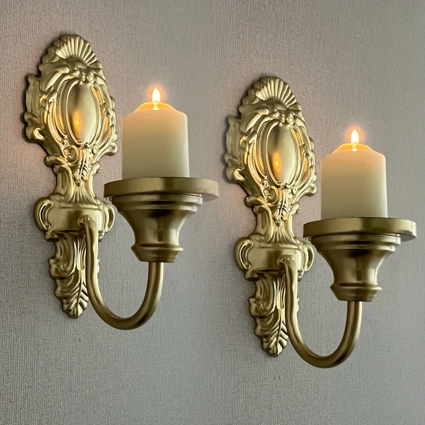 2pcs American Wall-mounted Candle Holder Wrought Iron Candle Holder Rural Pastoral  Home Wall Decoration Wedding Decoration