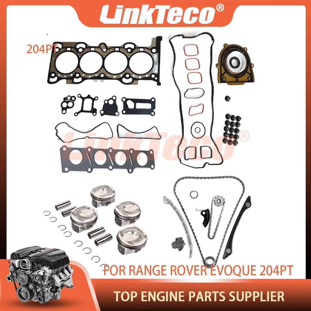 

Engine Full Gasket Set Piston&Rings Timing Chain Kit Fit 204PT 2.0 L Gas For 2012-2018 Land Rover Range Rover Evoque Jaguar 2.0L