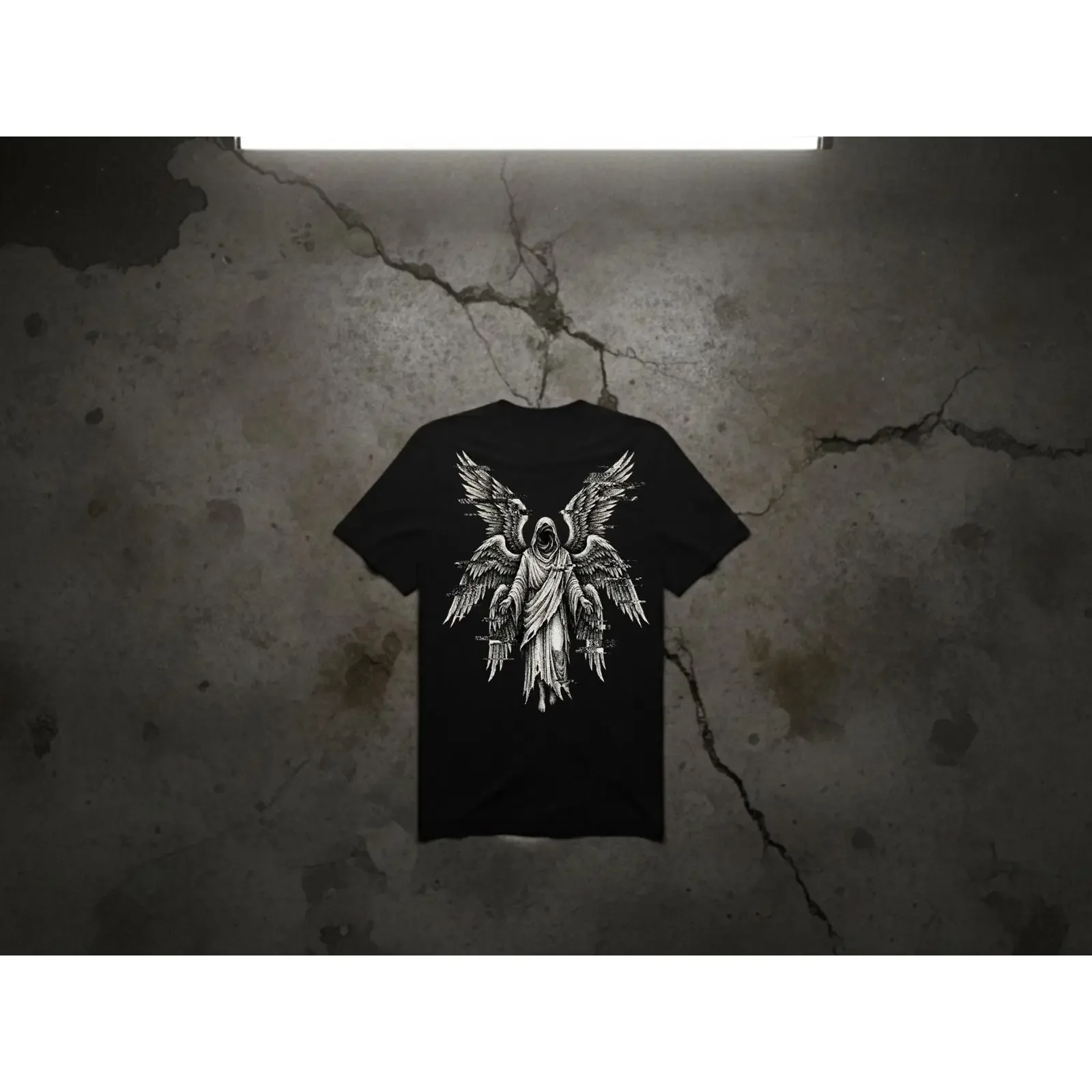 Biblically Accurate Angel Seraphim Dark Streetwear Back Print T Shirt Gothic Analog Horror Alt Clothing vintage Washed Soft