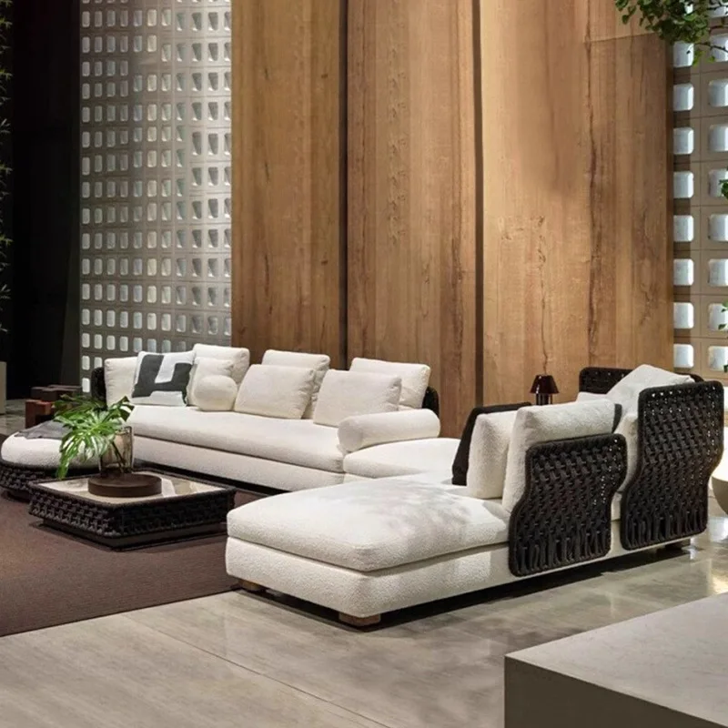 Garden Outdoor Furniture Rattan Sofa Outdoor Leisure Sofa Chair Princess Chair Waterproof Sunscreen Villa Corner Sofa