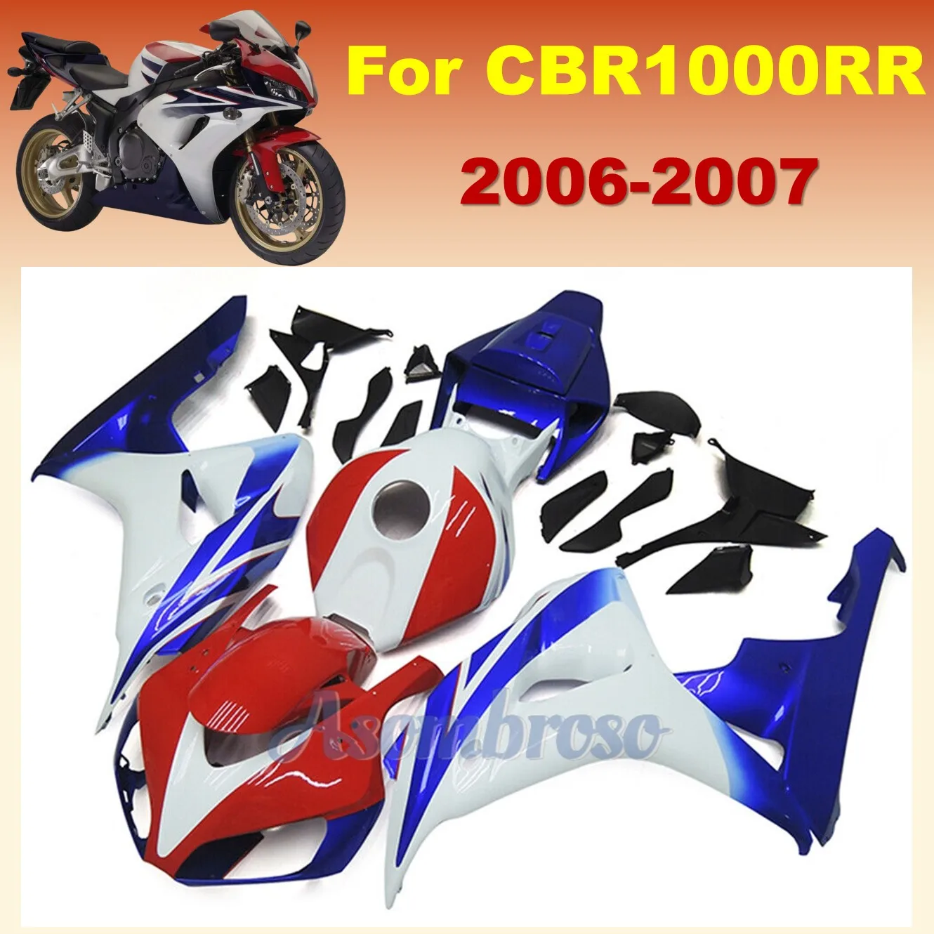

New ABS Motorcycle Full Fairings Kit Fit For CBR1000RR 2006 2007 CBR1000RR 06 07 CBR 1000RR Injection Bodywork red white blue