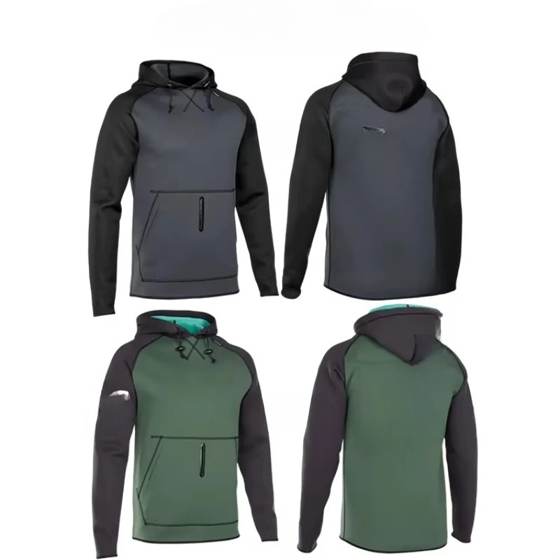 Wetsuit Top 2mm 3mm Chrome Rubber Hoodie Adult Waterproof Windproof Wetsuit Kite Surf Jacket