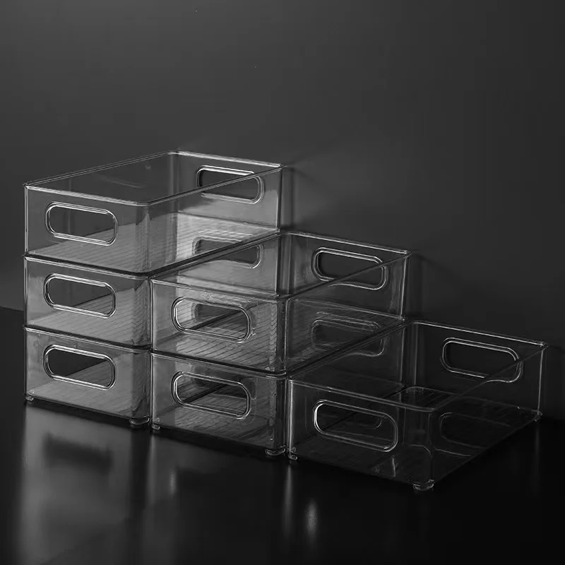 Boîte de rangement alimentaire empilable en plastique transparent, organisateur de réfrigérateur avec poignée, garde-manger, organisateur de cuisine rangement frigo boite de conservation alimentaire organisateur frigo