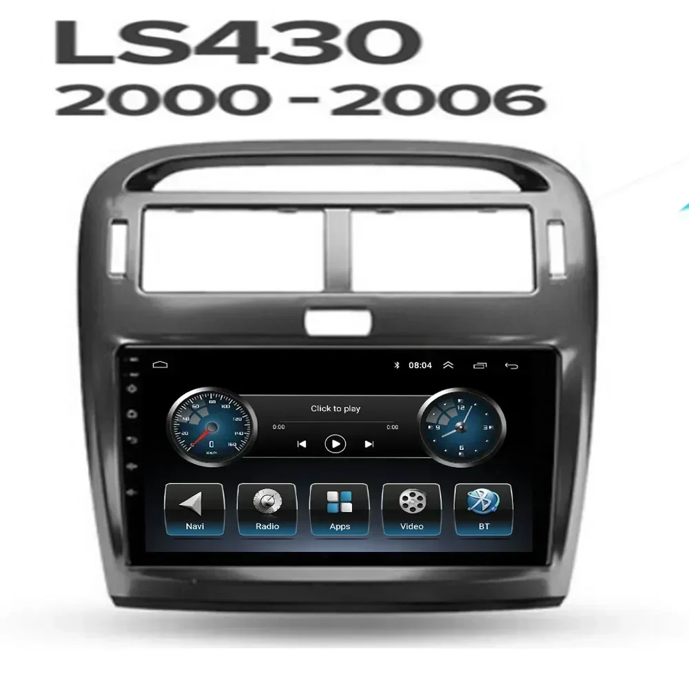 2 Din Android 13 Car Stereo Radio DVD GPS Multimedia Video Player 5G WiFi DSP Carplay For Lexus LS430 XF30 LS 430 2000 - 2006
