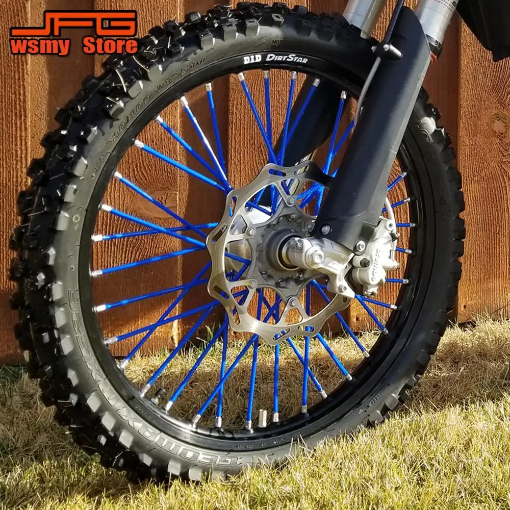 72 PCS Mototrcycle Universal Dirt Bike Wheel Spoke Skins Enduro Off Road Rim For Honda YAMAHA Kawasaki Suzuki Husqvarna CRF