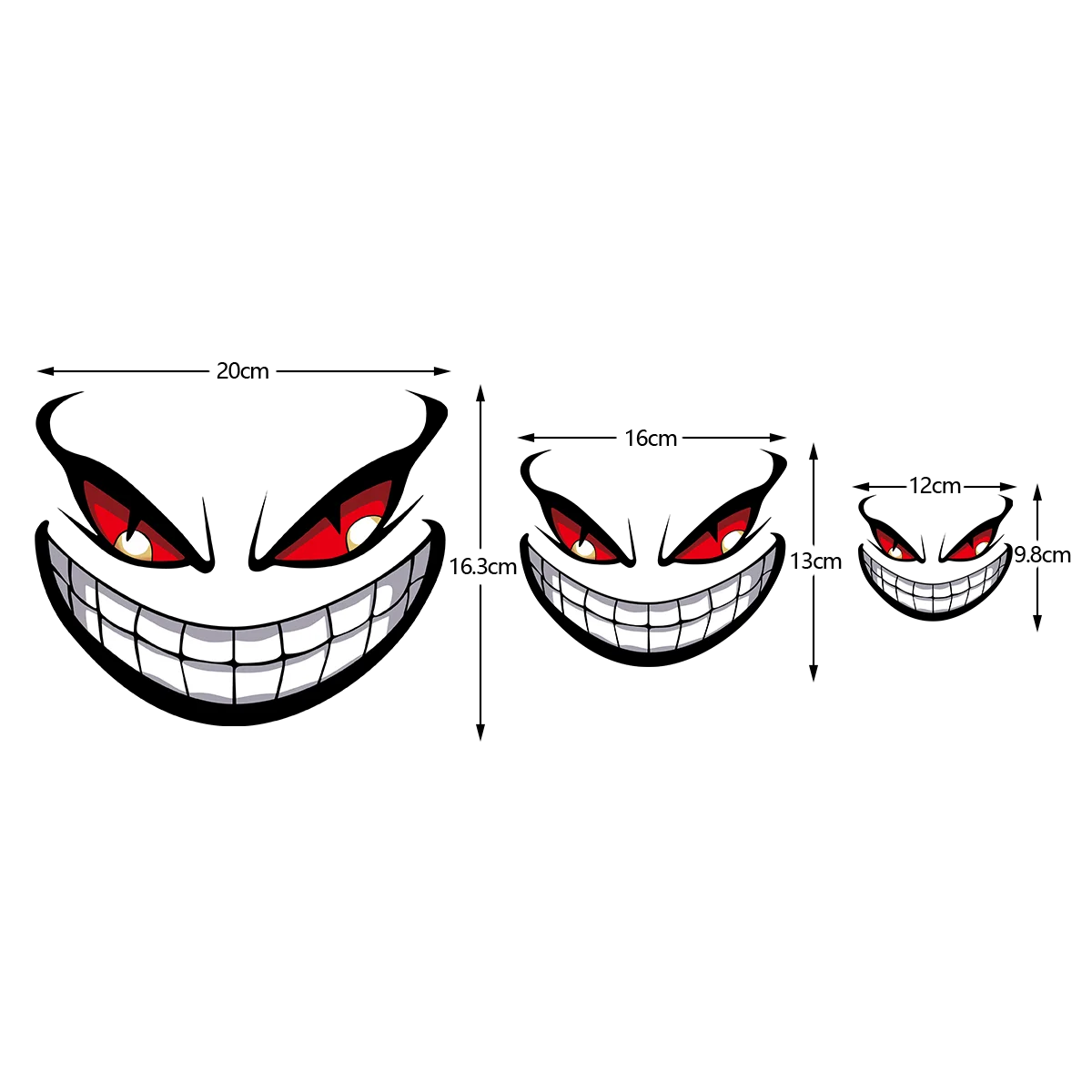 Evil Smiling Face Devil Reflective Decals Motorcycle Stickers for Moto Body Head Windscreens Tank Styling Accessories Para Moto