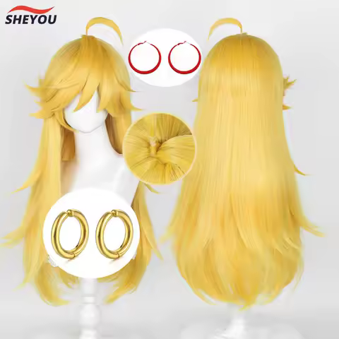 Panty Anarchy Cosplay Wig Anime Panty &amp; Stocking with Garterbelt Gold Long Heat Resistant Hair Party Role Play Wigs + Wig Cap