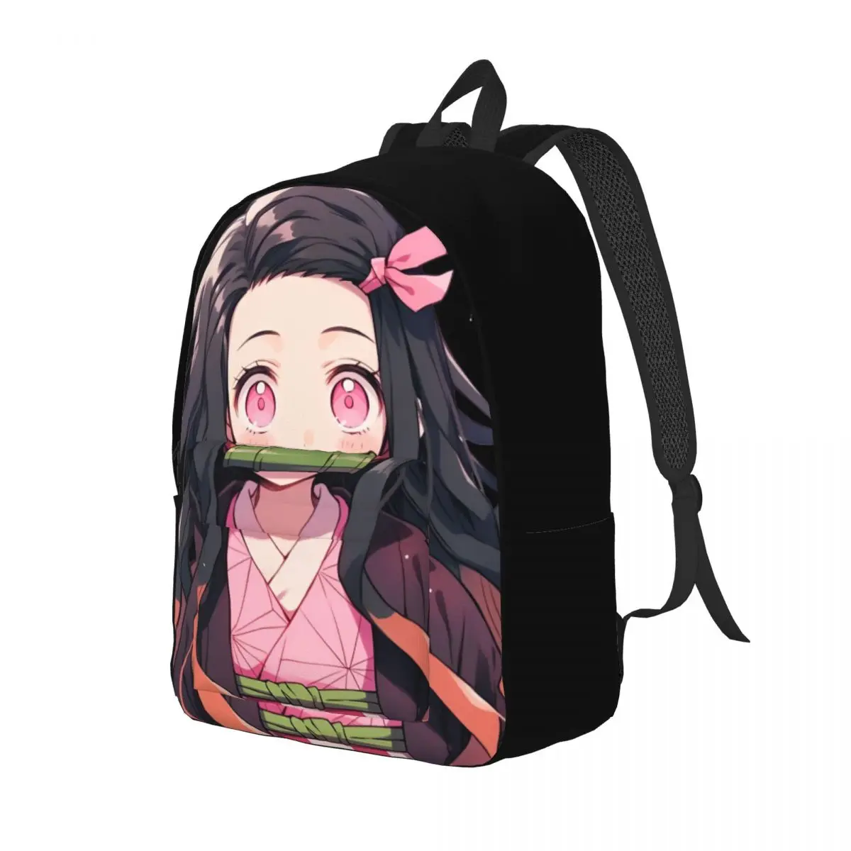 Funny Kawaii  Nezuko for Men Women Student School Bookbag Anime Demon Slayer Canvas Daypack Elementary High College Hiking