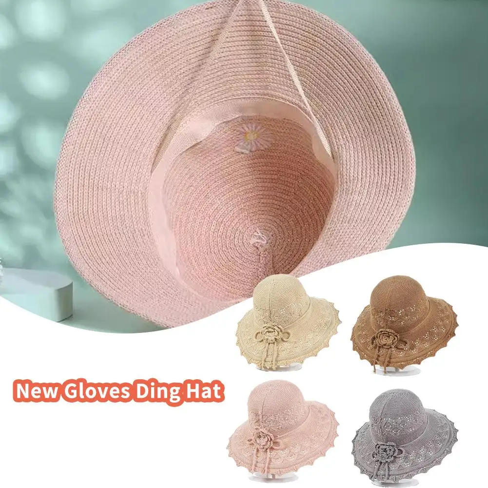 

Lace Dome Straw Hat Summer Ladies Sweet Japanese Korean Hat Sun Beach Hollow Large Hat Cap Hat Panama Style Knitted Sun Bri Y9Q9