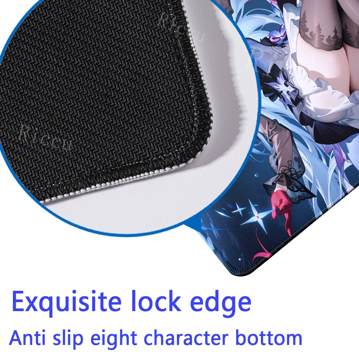 HD Kawaii Hysilens MousePad Honkai Star Rai Hentai Mouse Pad Besar Gaming Laptop PC Periferal Komputer Lucu Anime Keyboard Mat