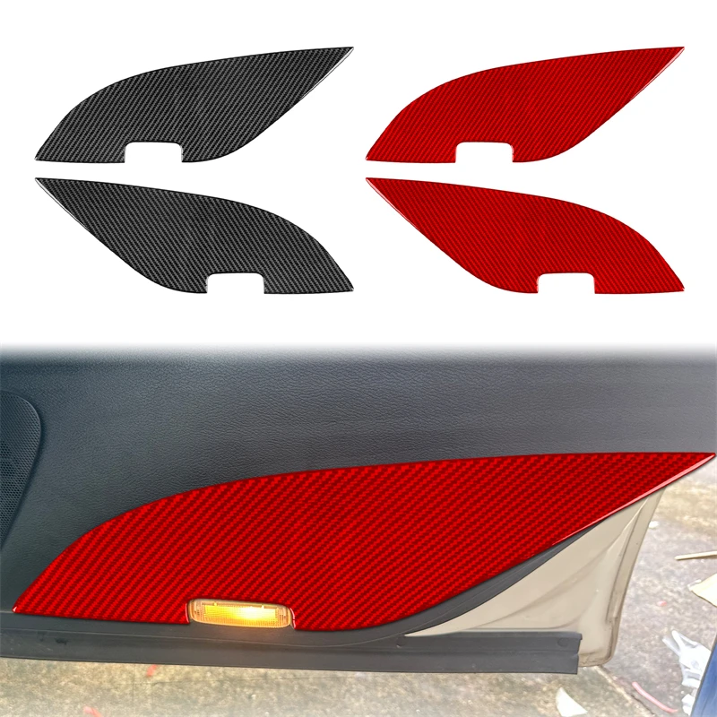 Real Carbon Fiber Car Accessories Rear Door Anti-Kick Panel Modified Interior Trim Cover Soft Sticker For Infiniti Q50 2014-2020