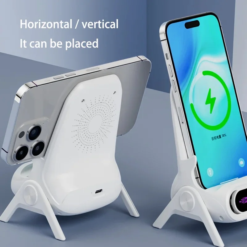 15W Qi2 Desktop Fast Wireless Charging Station Dock For iPhone 17 16 15 14 13 Samsung Phone Wireless Charger Stand view 5