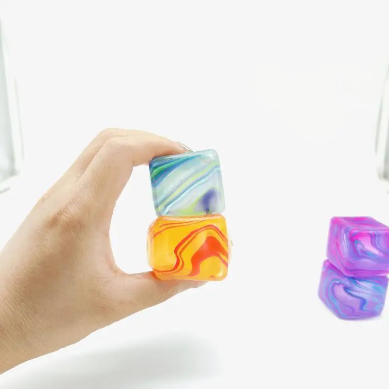 Soft and Colorful Marble Fidget Cubes for Stress Relief Sensory Play and Anxiety Management