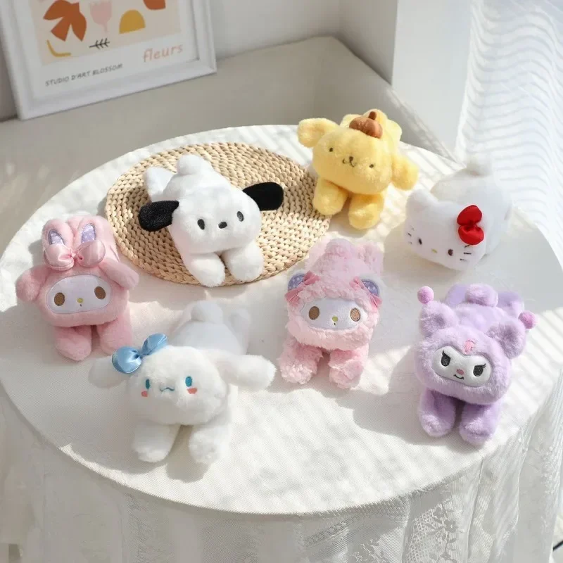 

Sweet Hello Kitty Anime Kawaii MINISO Ins Ring Plush Toy Bike Accessory Cute My Melody Handlebar Frame Riding Doll Decorative