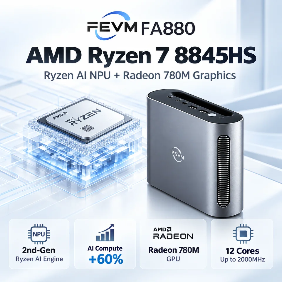 SZBOX FEVM FA880 Mini PC Ryzen 7 8845HS